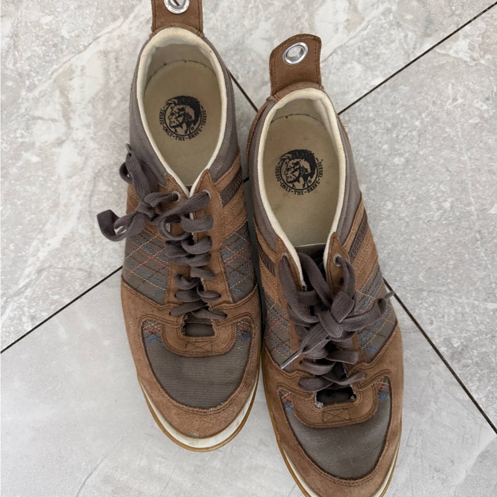 Brown and Gray Men's Casual Shoes